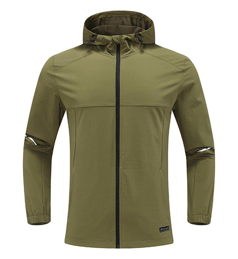 Dijia chaqueta deportiva chaqueta transfronteriza otoño e invierno moda con capucha de secado rápido manga larga al aire libre cortavientos repelente al agua para hombres