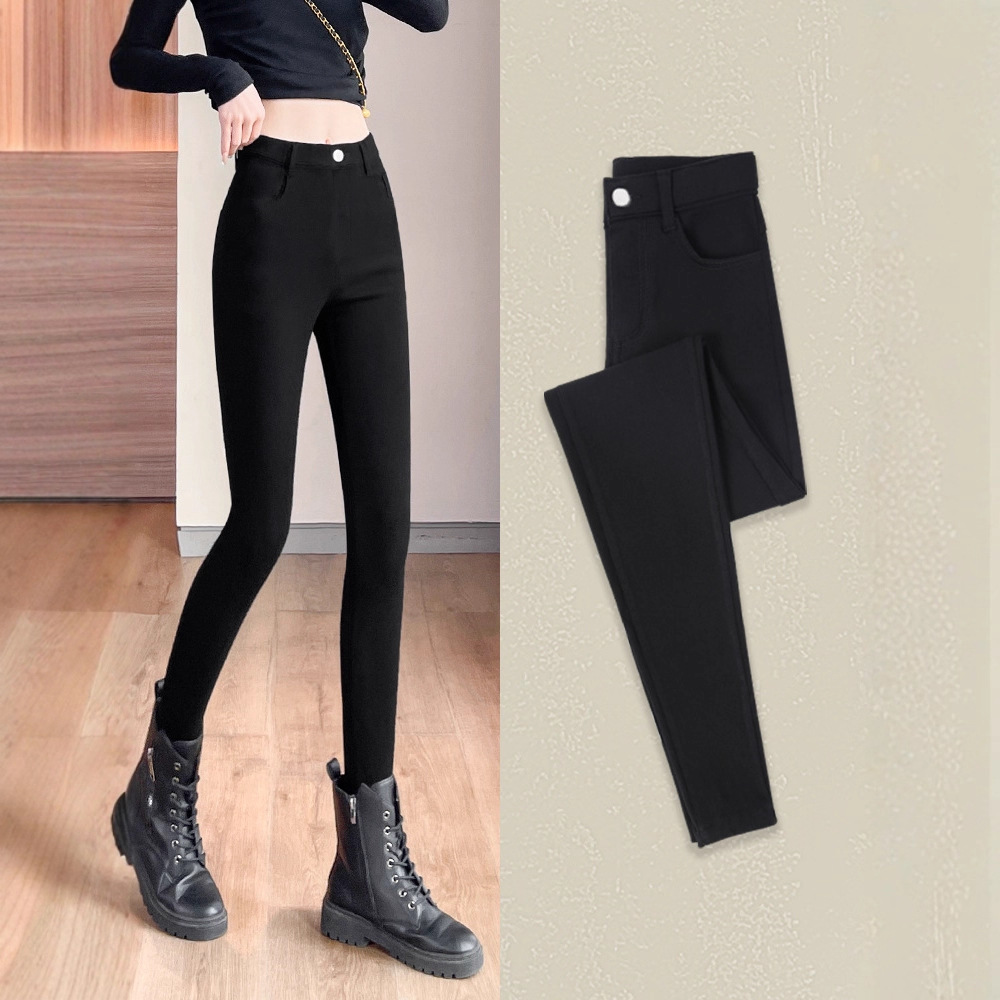 打底裤女外穿春秋款高腰魔术黑色大码紧身弹力小脚铅笔显瘦小黑裤