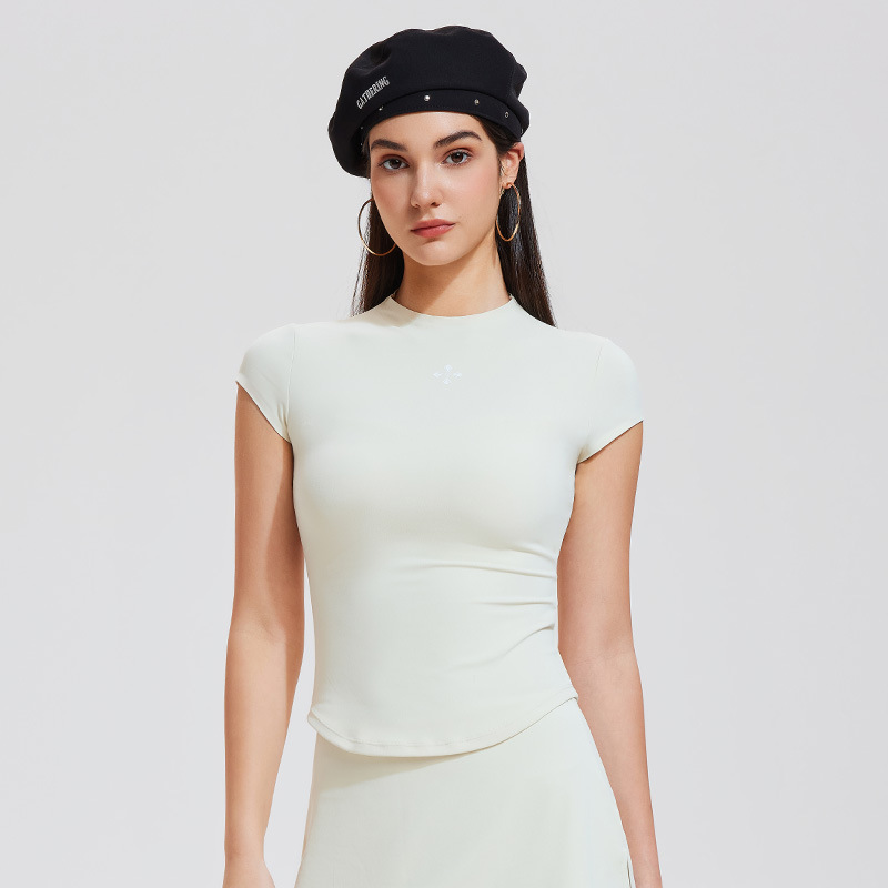 Traje deportivo para mujer, top de yoga ajustado, falda de tenis de manga corta para entrenamiento de Pilates, verano