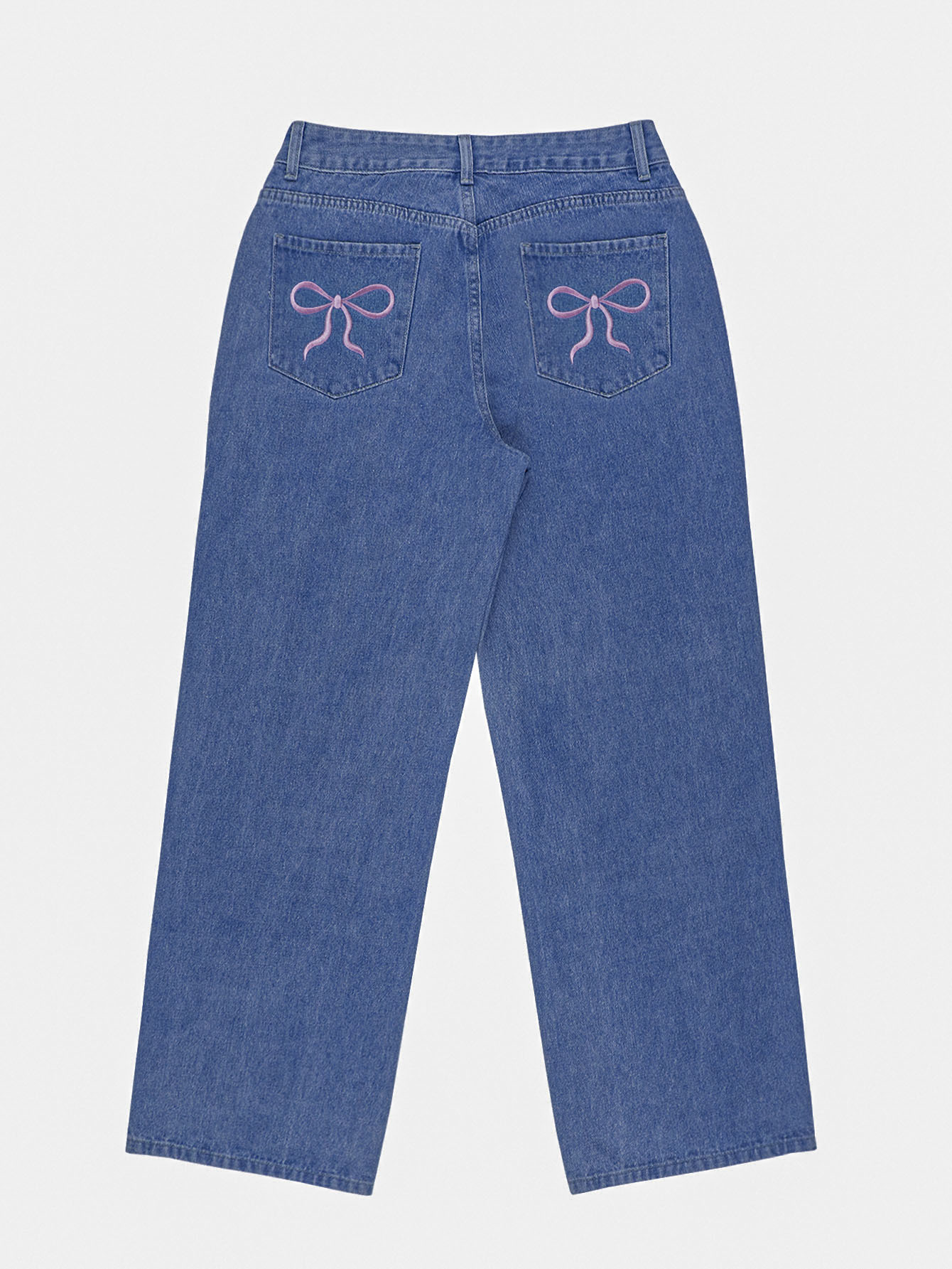 ​​Women's High Waist Loose Fit Jeans With Bow Embroidery - Trendy Casual Denim Pants For Everyday Comfort​​_ecoleips.com