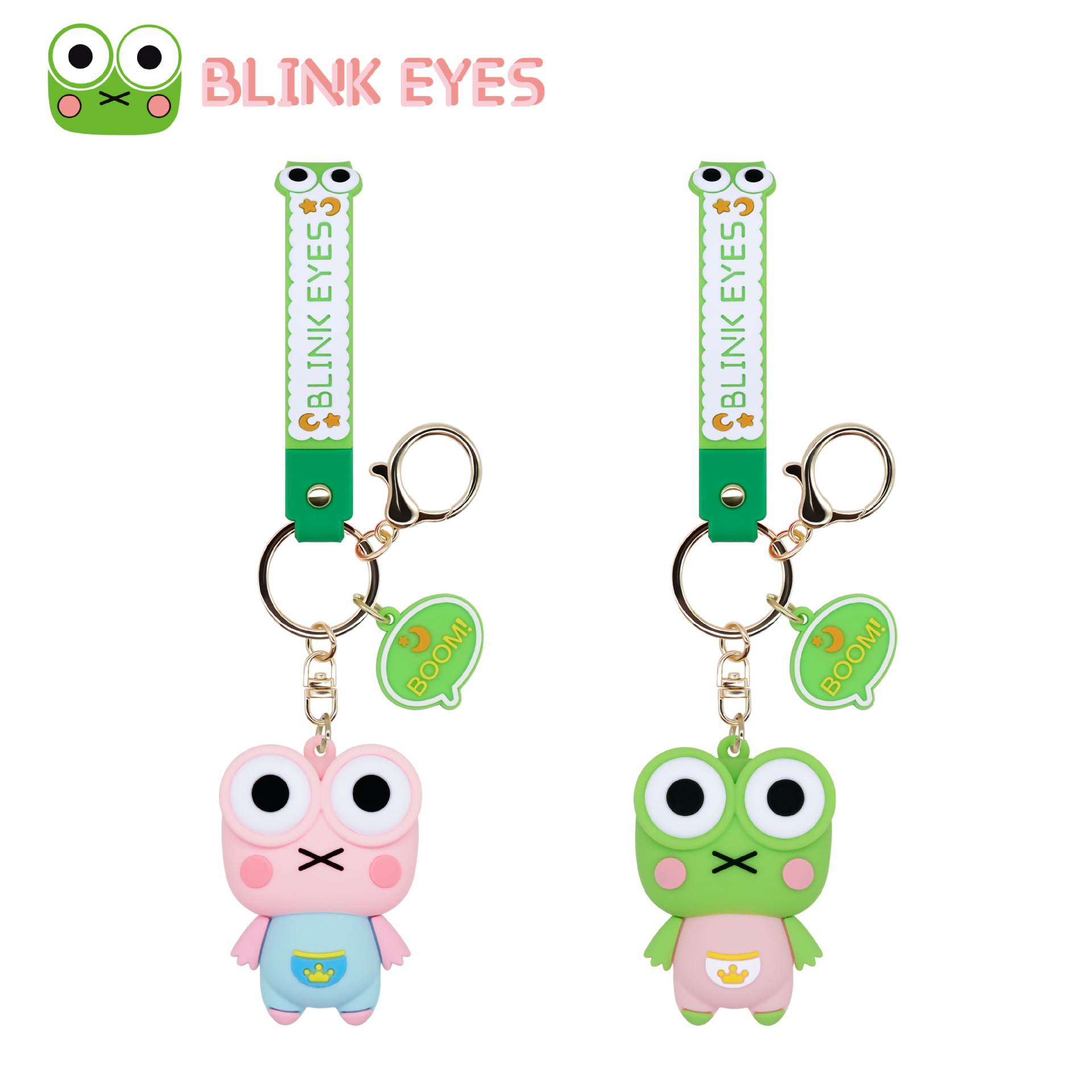 创意解压爆眼青蛙钥匙扣 卡通钥匙扣挂件公仔包包挂饰钥匙扣批发