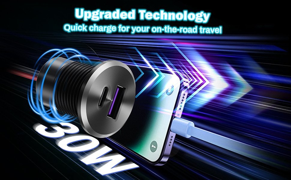 New Amazon Hot-Selling Car Modified USB Interface Pd Car Charger Aluminum Alloy Metal Car Charger Mini