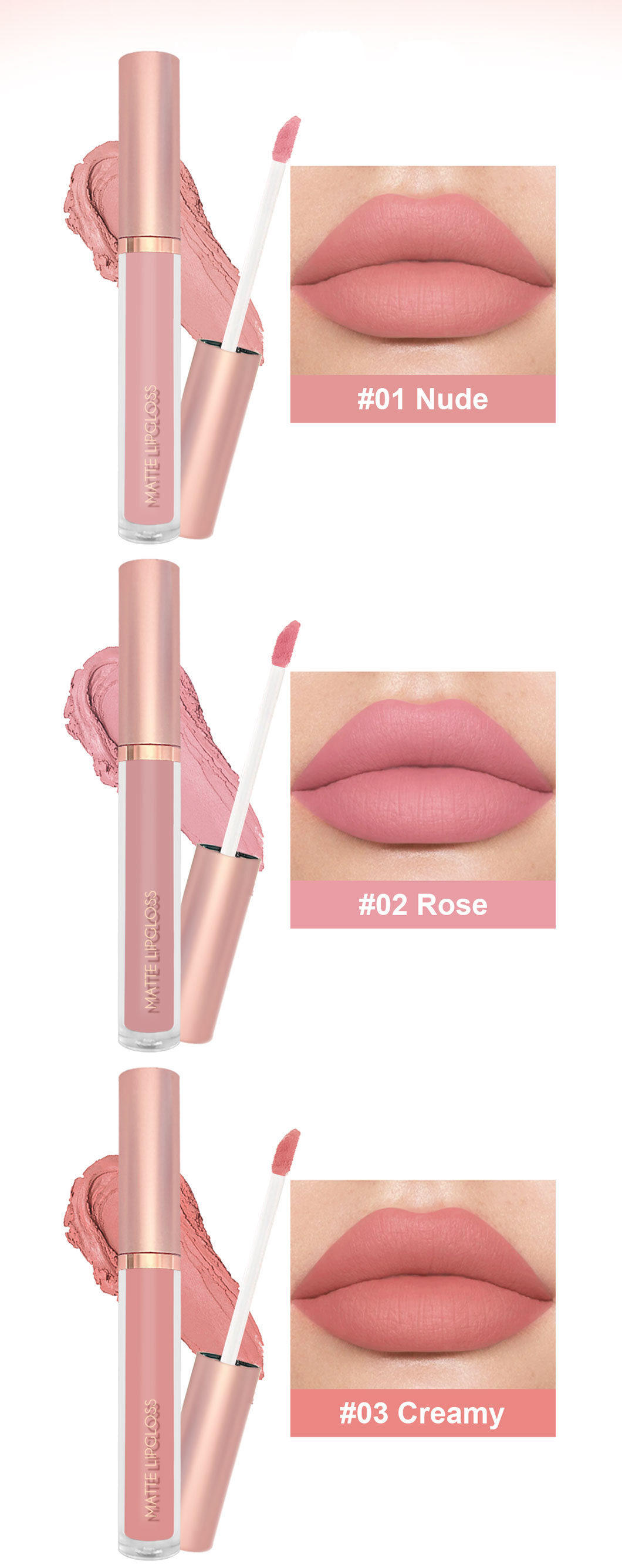 Cute Solid Color Plastic Lip Glaze display picture 3