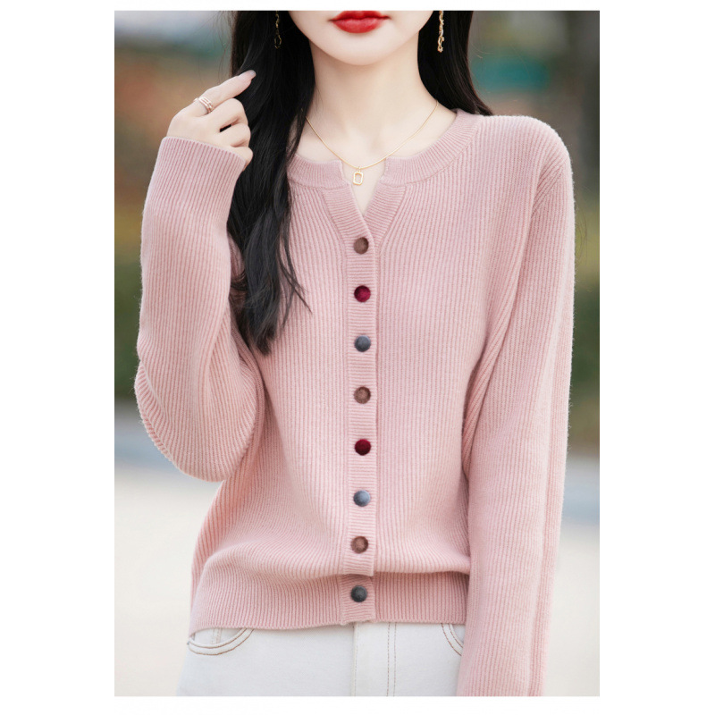 Suéter de cuello en V de hebilla de color exquisito Cardigan para mujeres 2025 único super hermoso nuevo chaqueta de punto de primavera image 6