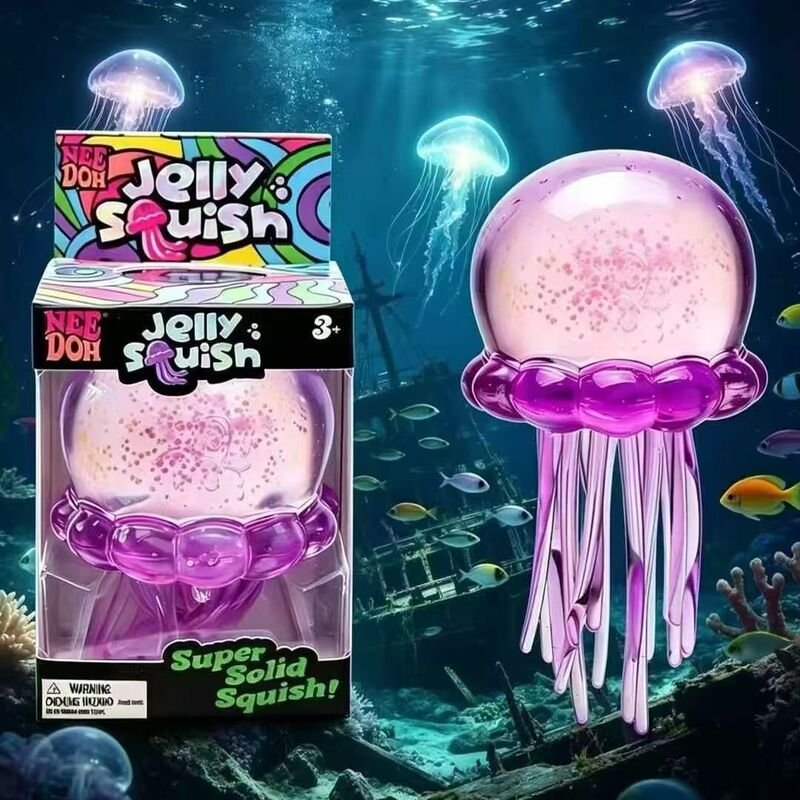 In-Stock Cross-Border Amazon Cream Cone Gradient Oversized Jellyfish Octopus Stress Relief Squishy Toy Wholesale