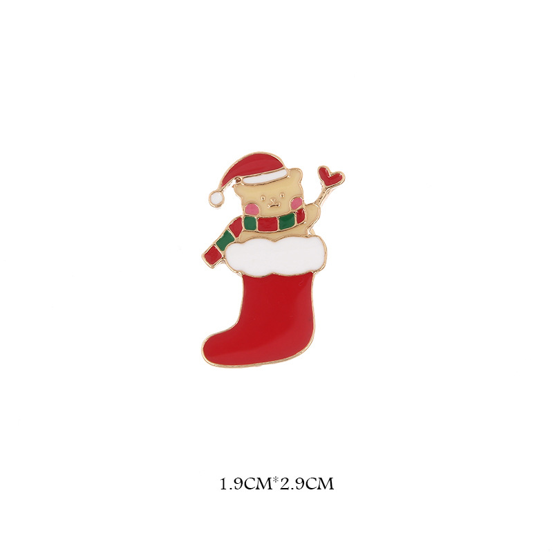 Süß Zeichentrickfigur Weihnachtsmann Elch Zinklegierung Überzug Unisex Broschen display picture 5