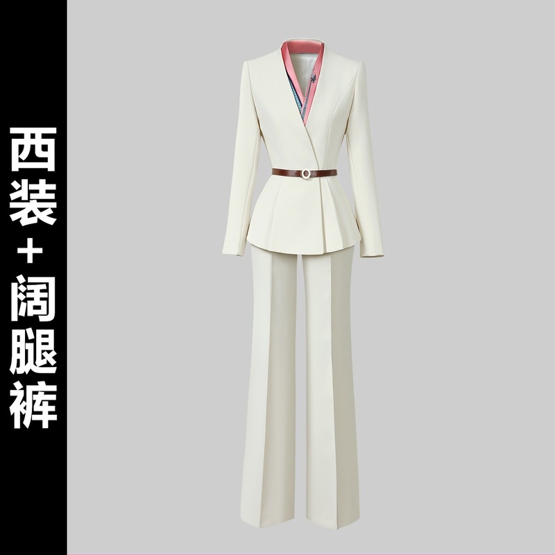 职业西装套装女米色气质减龄医美美业前台工装美容院经理工作服秋|undefined