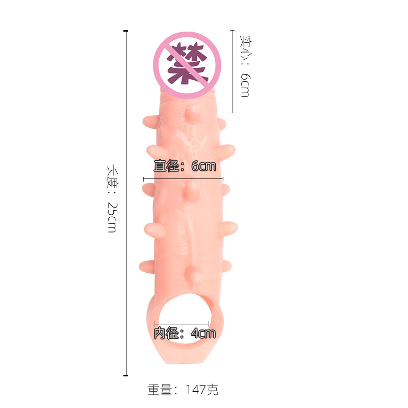 Spiked Wolf-Tooth Condom Sleeve TPE Textured G-Spot Stimulator Delay Cover — detail image 1