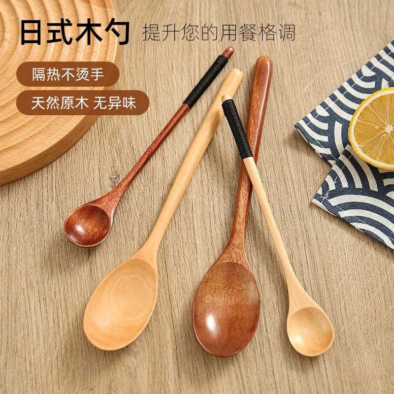 Cuchara de mango largo al por mayor de fábrica Cuchara de madera para comer Cuchara de cocina de madera para el hogar Cuchara de sopa Cuchara de arroz Cuchara de agitación