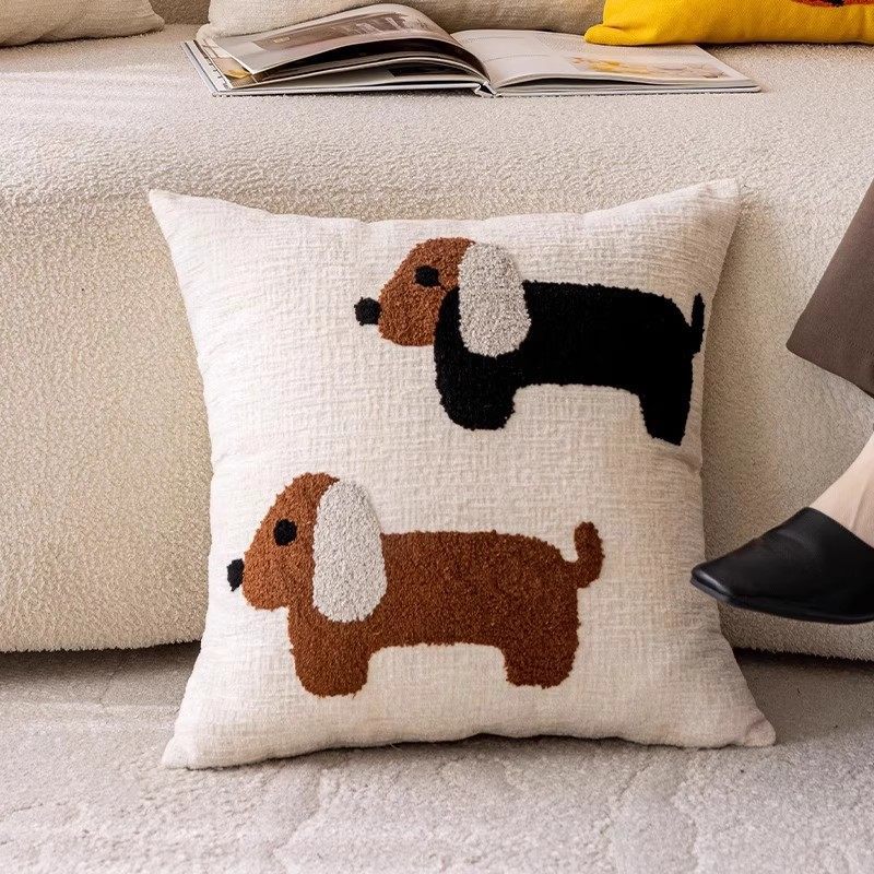 Custom bordado abraza almohada funda dibujos animados lindo dormitorio sala de estar sofá cama cojín ventana flotante almohada de cintura sin núcleo