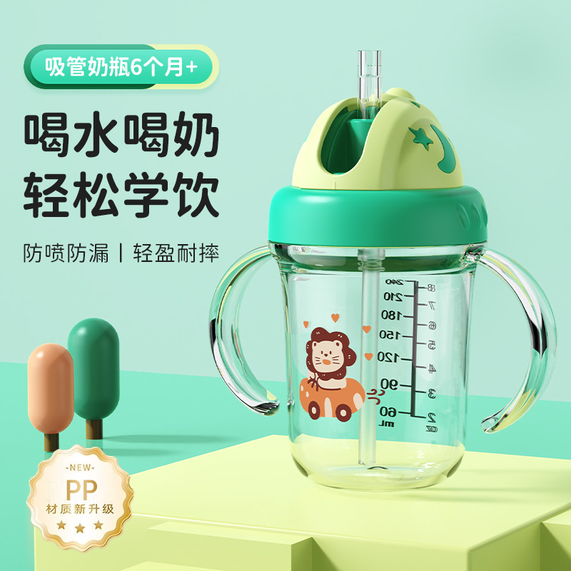 Taza de agua para niños taza de paja de plástico de gran capacidad para bebés beber taza de agua portátil a prueba de fugas taza de verano al por mayor