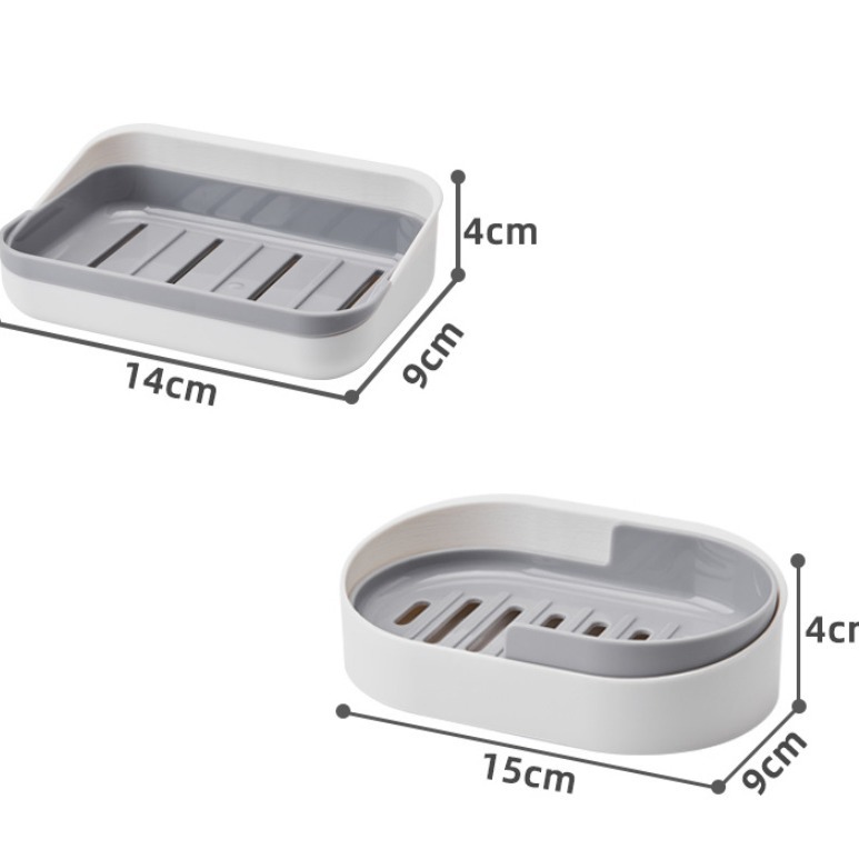 Caja de jabón creativo montado en la pared cuarto de baño de doble capa de drenaje estante ponche-libre extra grande inodoro caja de jabón