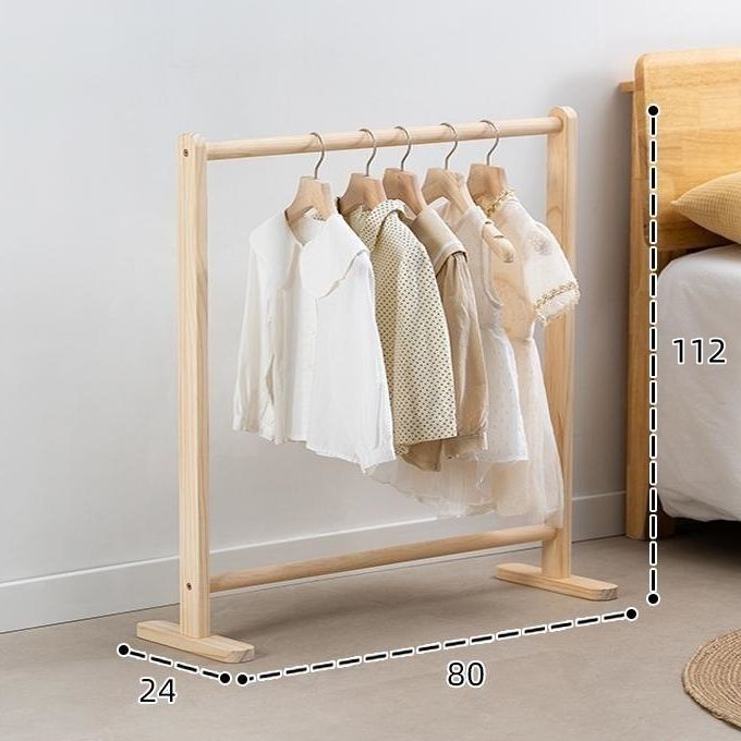 Children's Floor-Standing Clothes Hanger Kindergarten Girl's Bedroom Simple Baby Clothes Drying Rack Storage Coat Rack Solid Wood One Piece