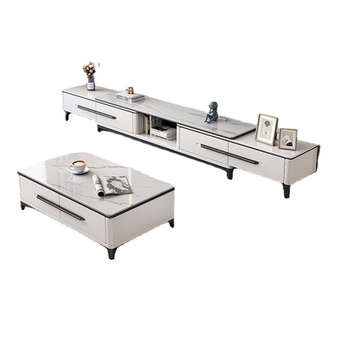 Slate coffee table TV cabinet combination modern simple light luxury small apartment living room TV bedroom  new style
