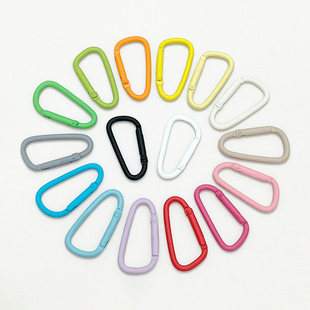 D-Shaped Colorful Painted Carabiner Spring Buckle Aluminum Alloy Jewelry Accessories Gourd-Shaped Cup Backpack Hanging Buckle