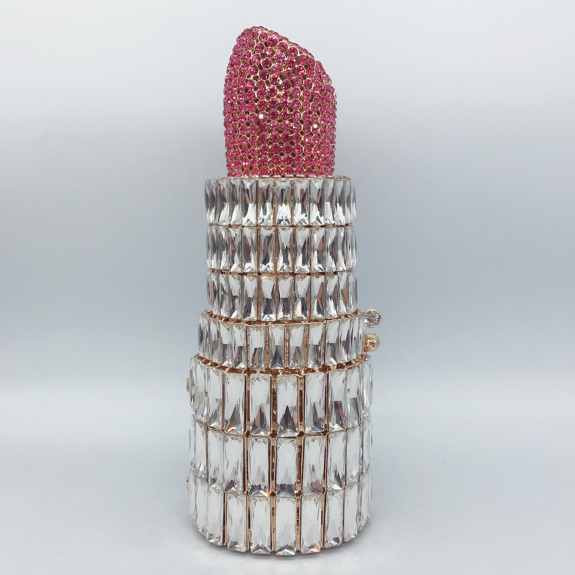 Crystal clutch transfronterizo nuevo lápiz labial bolso de cena de diamantes Europa y América banquete lleno de diamantes bolso de mano de mujer