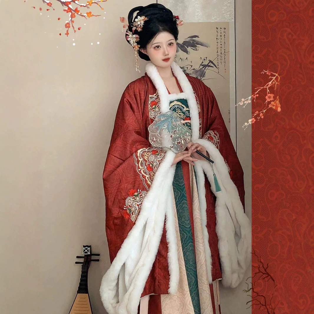 Новая подруга Loulan зимняя волосатая леди с вышивкой с большими рукавами рубашка китайский стиль