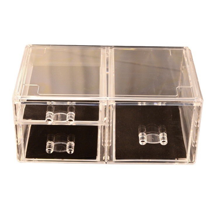 Caja de almacenamiento de cosméticos transparente de escritorio tipo cajón apilable productos para el cuidado de la piel caja de organización caja de clasificación de acrílico transfronteriza