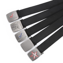 新款3.6加厚多色尼龙腰带百搭休闲户外裤带金属压扣工装皮带批发