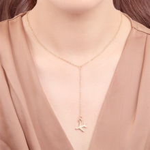 欧美跨境热销个性项链 时尚飞机造型吊坠合金项链项饰厂家直销