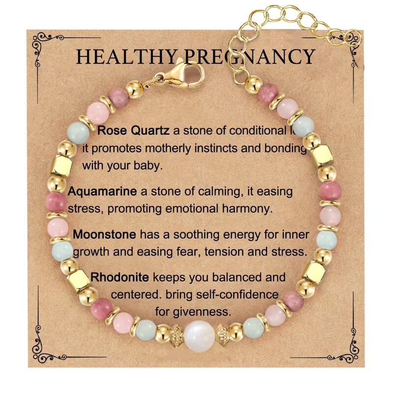 Natural Stone Triple Protection Bracelet for Pregnant Women, Women's Pregnancy Gift, Tiger Eye Stone, Aquamarine, Moonstone Bracelet Natural Stone Triple Protection Bracelet for Pregnant Women, Women's Pregnancy Gift, Tiger Eye Stone, Aquamarine, Moonstone Bracelet