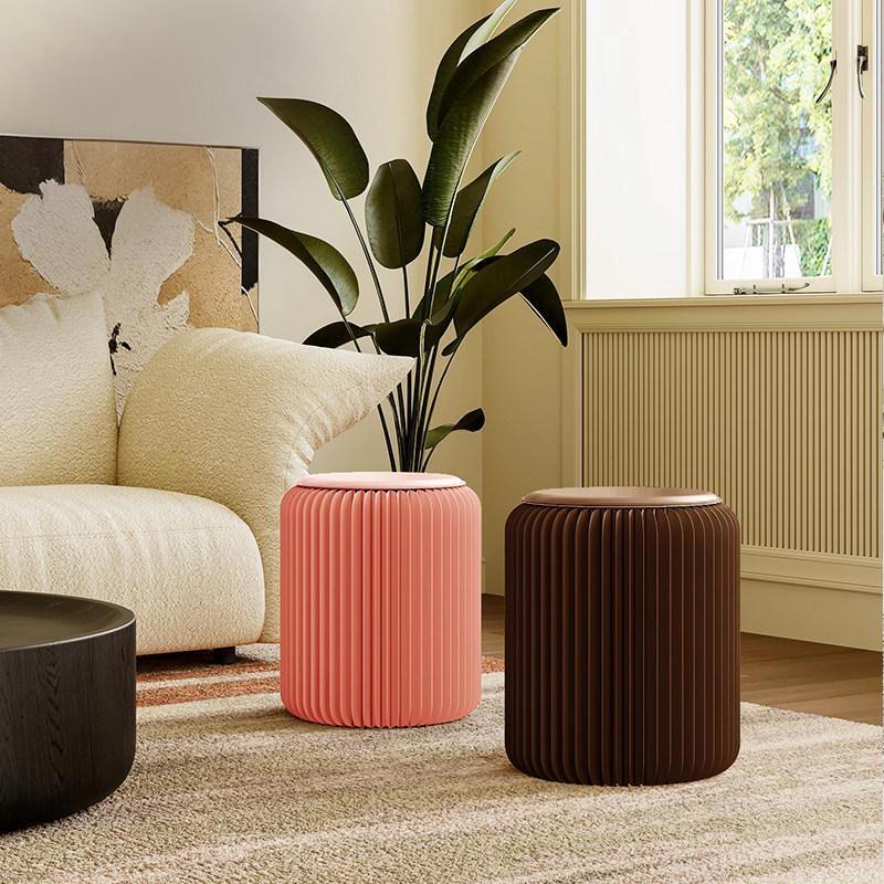 Creative Haze Gray Small Folding Round Stool for Leisure, Personalized Coffee Table, Home Use, Invisible Design, Car Seat Stool Creative Haze Gray Small Folding Round Stool for Leisure, Personalized Coffee Table, Home Use, Invisible Design, Car Seat Stool