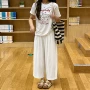 宽松高腰薄款直筒哈伦裤