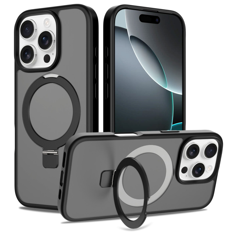 适用苹果17air磁吸手机壳支点支架iphone 16promax磨砂肤感防摔壳|undefined