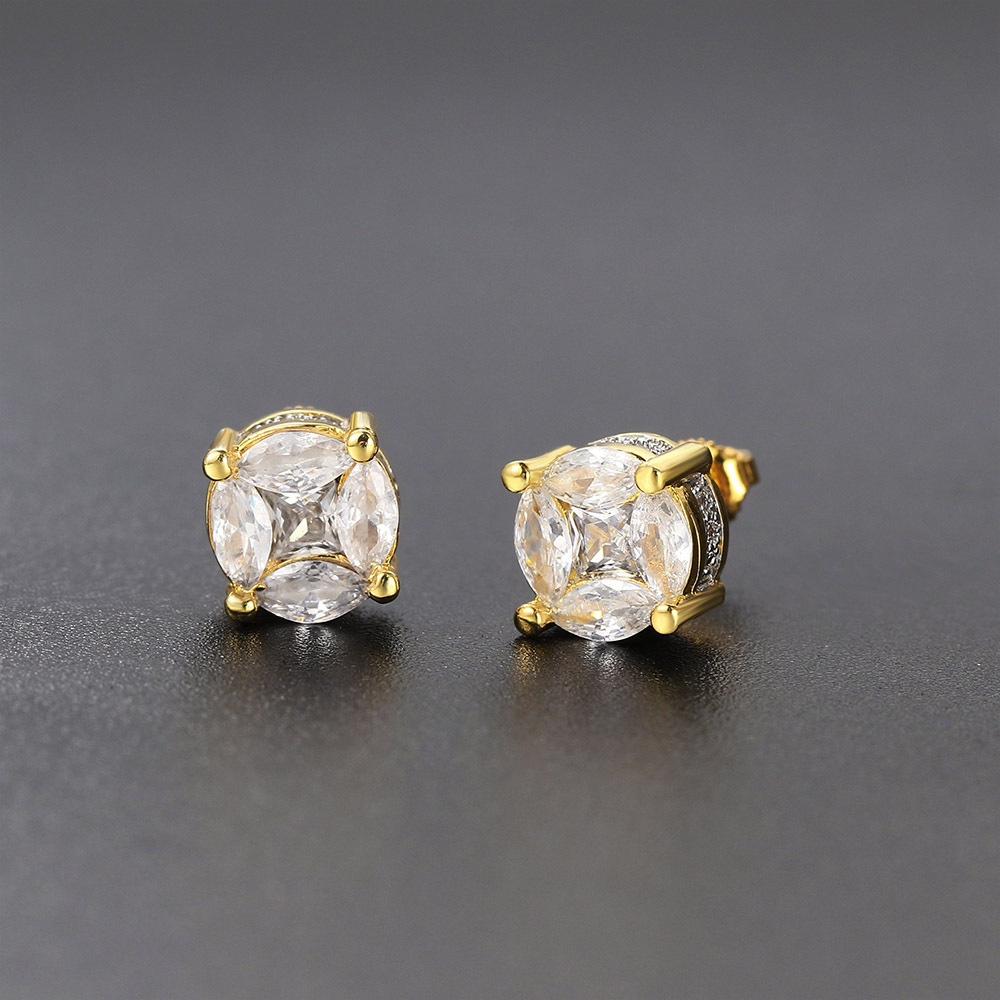 5g Weight Copper Ear Needle Material White Gold Plated, Gold Plated Plating Material Zircon Inlay Material Ear Studs Classification 1 Pair Quantity Daily, Party, Street Occasion Copper Material Round, Square, Heart Shape Pattern Unisex Gender Plating, Inlay Design Hip-Hop Style Gold, Silver Color 1 Pair Hip-Hop Round Square Heart Shape Plating Inlay Copper Zircon White Gold Plated Gold Plated Ear Studs 33