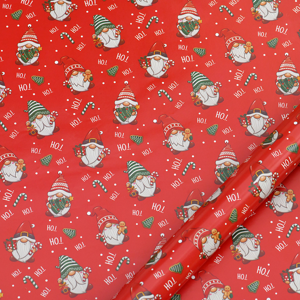 Nuevo papel recubierto brillante papel de regalo de navidad papel de regalo muñeco de nieve de dibujos animados árbol de navidad papel de regalo