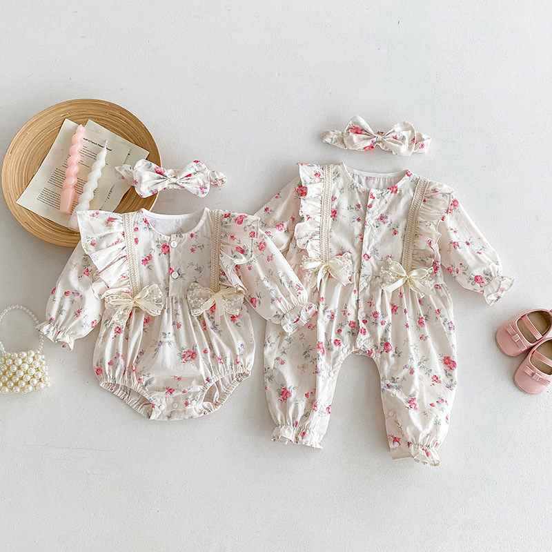 Children's spring overall with bow
