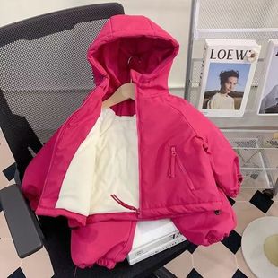 2024 New Girls' suit Autumn and Winter Clothes Western Style Baby Girls' fleece-lined Rush Clothes Two-Piece Children's Clothes for Winter
