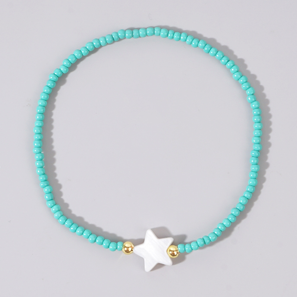 Bracciale da donna semplice, elegante, versatile, con stella a cinque punte colorata, bestseller transfrontaliero, nuovo, semplice, alla moda, versatile, con perline sottili._voghion.com