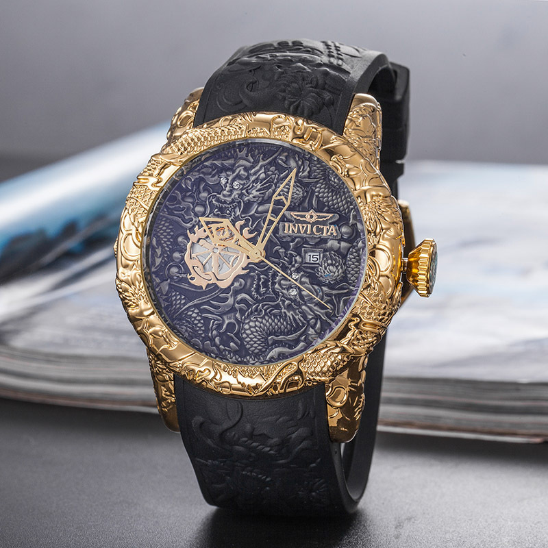 Spot New High-Quality Export Hot-Selling Invicta Large Dial Steel Band Quartz Men's Watch Silicone Watch Spot New High-Quality Export Hot-Selling Invicta Large Dial Steel Band Quartz Men's Watch Silicone Watch