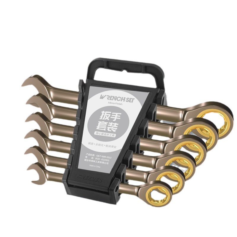 Lvlin Llave de trinquete rápida grado industrial pequeño engranaje abierto de doble cabeza de doble propósito de ahorro de mano de obra automática de placa rápida traje de herramientas image 6
