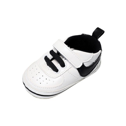 Spring and Autumn 1-year-old baby soft-soled non-slip sports white shoes for men and women Velcro Velcro toddler shoes wholesale