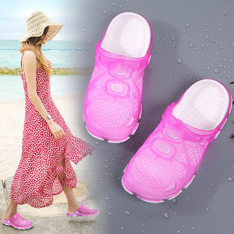 Nuevo estilo coreano zapatos de playa verano las mujeres zapatillas de punta cerrada desgaste exterior fondo grueso aumento casual moda deportes sandalias para las mujeres