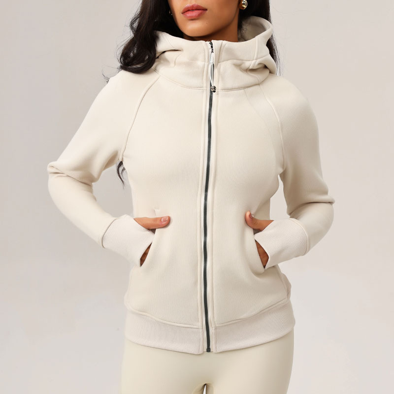 2025 primavera y verano ocio invierno encapuchado LULU chaqueta de yoga con chaqueta deportiva cálida al aire libre image 3