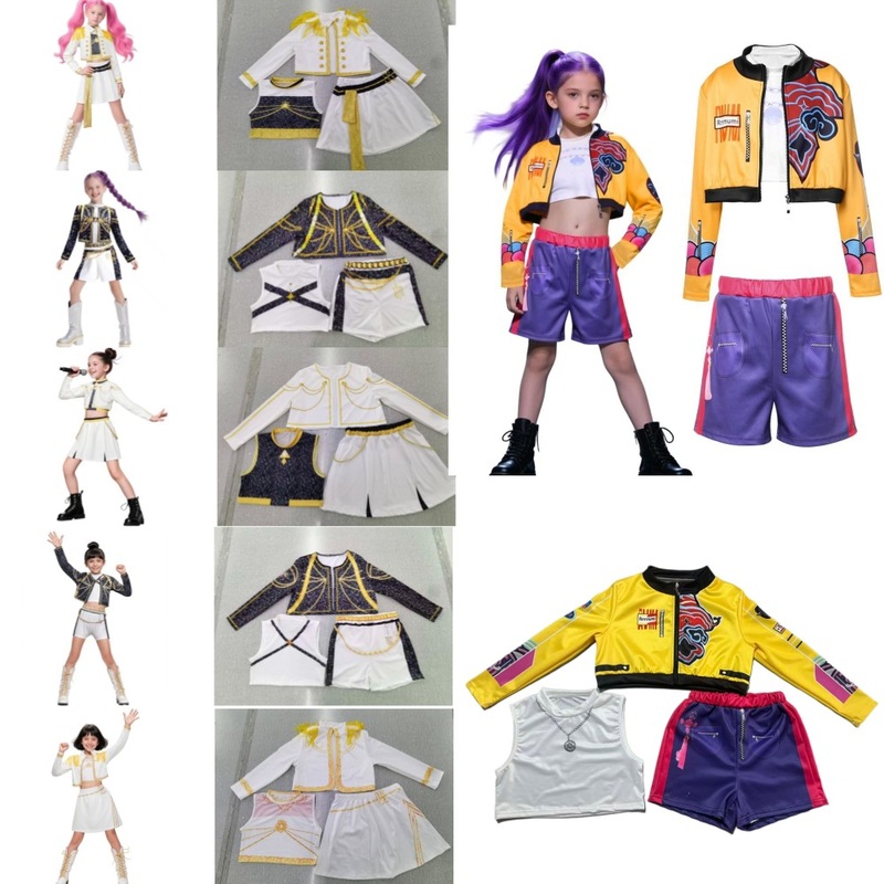 跨境新款女孩恶魔猎人KPOP流行歌手万圣节服装装扮舞台套装服装|undefined