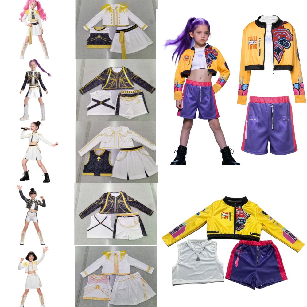 跨境新款女孩恶魔猎人KPOP流行歌手万圣节服装装扮舞台套装服装