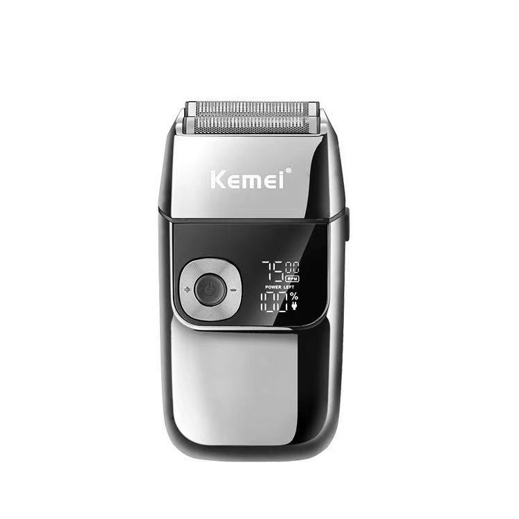 Kemei/科美電気シェーバーメンズKM-2028金属ボディled液晶表示電気シェーバー