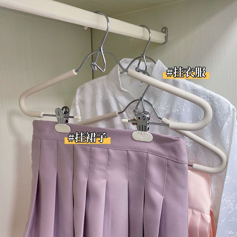 整理整頓士が推奨するクリップ付き洋服ハンガー、家庭寮用、跡が残らない滑り止めJKスカート、学生服、漢服ズボンハンガークリップ|undefined