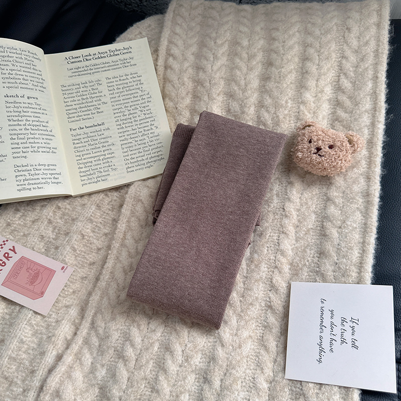 Medias de calcetín de caída de invierno delgadas de lana gris gris medias de calcetín de cintura alta de caderas