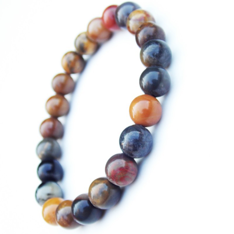 8毫米合成海洋石能量石手链瑜伽运动手环仿玛瑙火山石弹力手链女