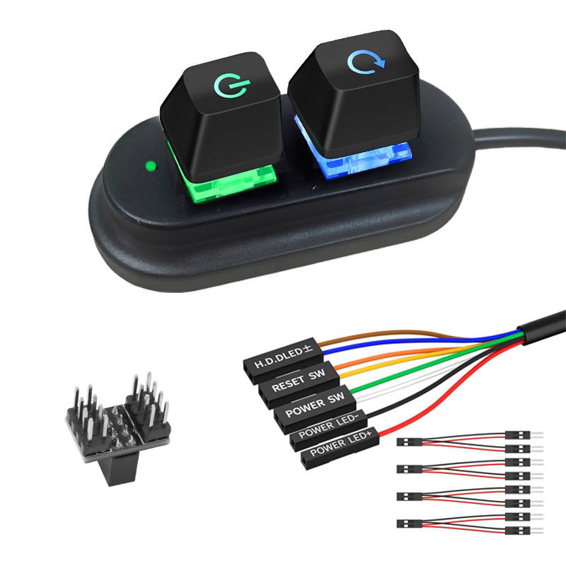 Computer mobile desktop power switch button, host desktop power switch, restart external power switch for internet cafes, schools, and home use