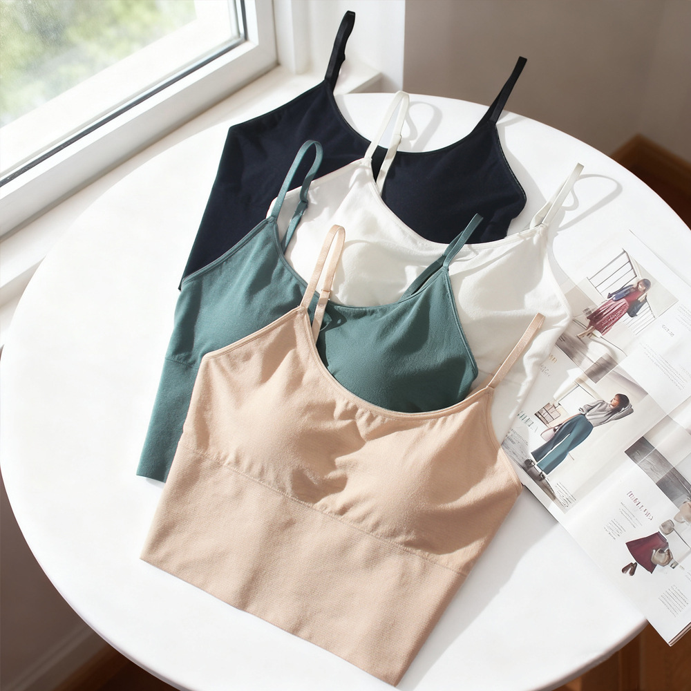 스포츠 편안한 아름다운 다시 착용 할 수있는 작은 조끼 브래지어 여성 속옷 고정 가슴 패드 브래지어