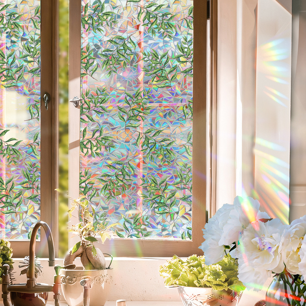 140g Weight Glass paster Home Textiles & Decor Type PVC Material Leaf Pattern Casual, Pastoral Style Casual Pastoral Leaf PVC Glass Paster Wall Art 22