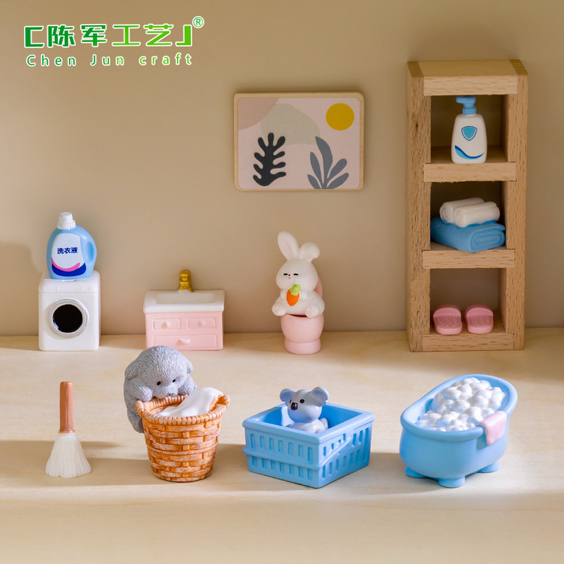 Micro-Landscape Bathroom Accessories and Props DIY Dollhouse Decoration Accessories Miniature Ornaments for Home