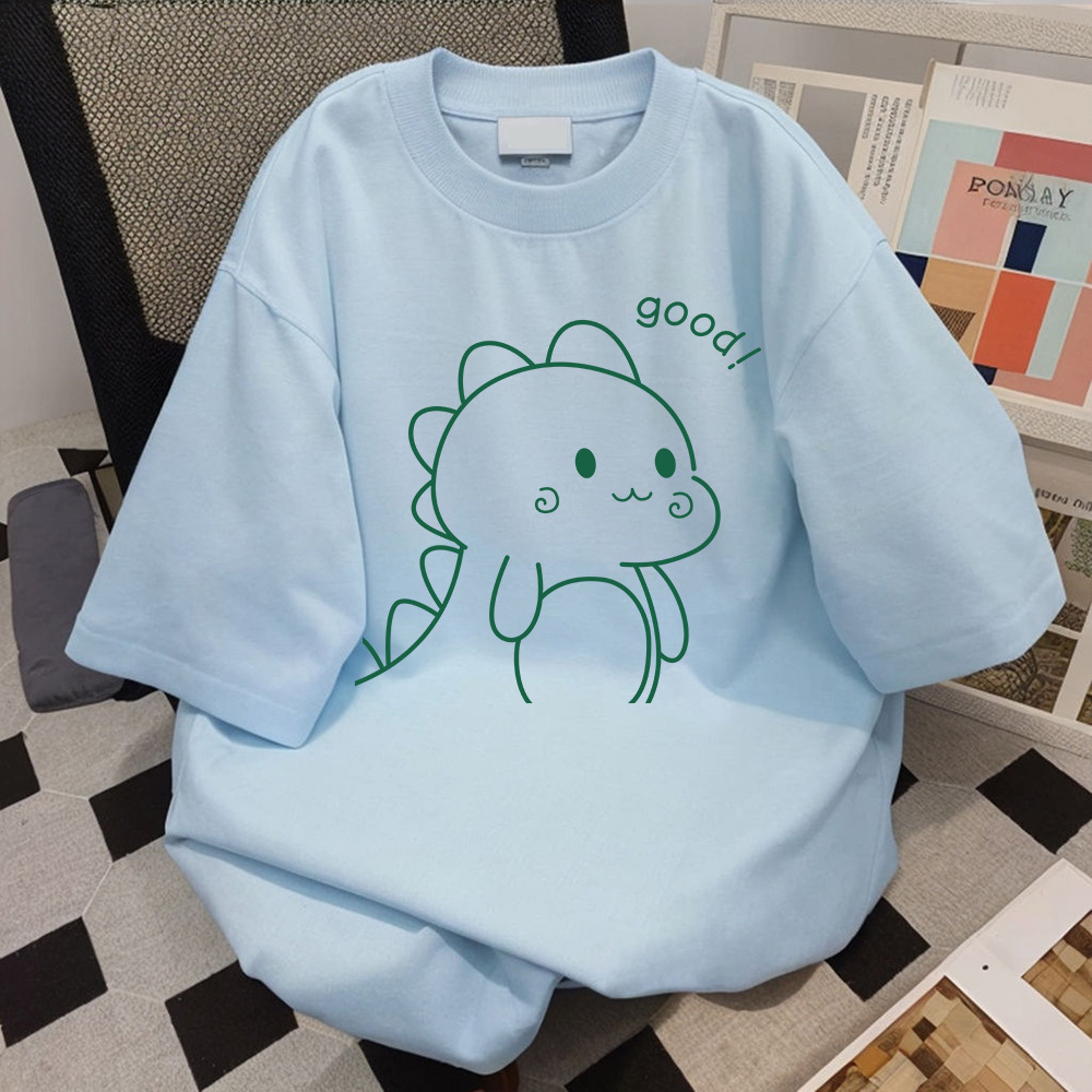 Cotton Short-sleeved T-shirt Cute Little Dinosaur oversize Vietnam Thailand Myanmar Cross-border Crewneck Women's T-shirt