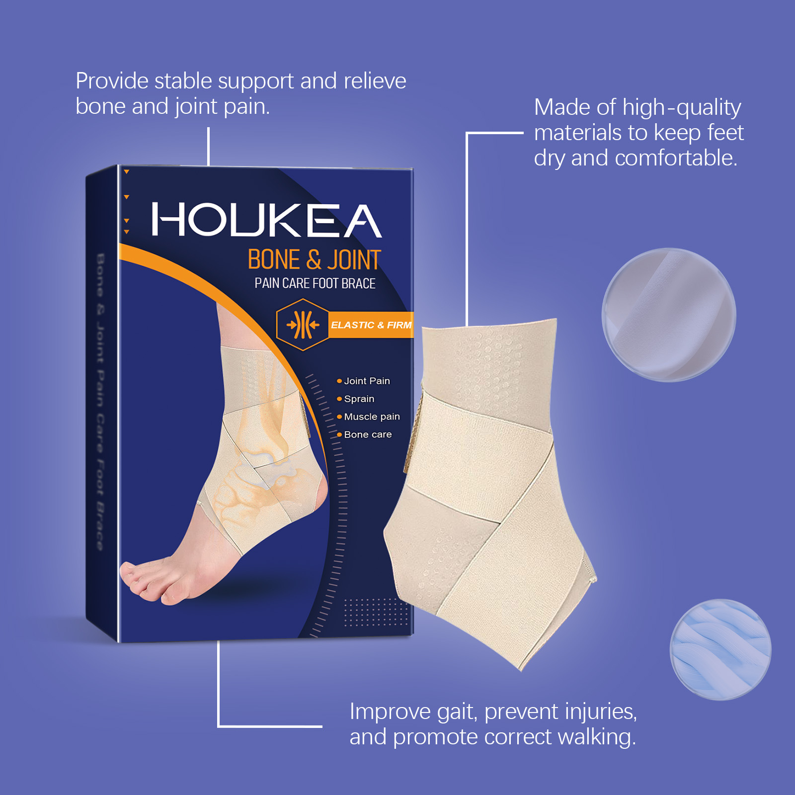 Supporto per piede, supporto per piede per sport all'aria aperta, supporto per piede, cinghia di supporto per piede_voghion.com